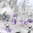 Purple & Silver Themed Table Setting