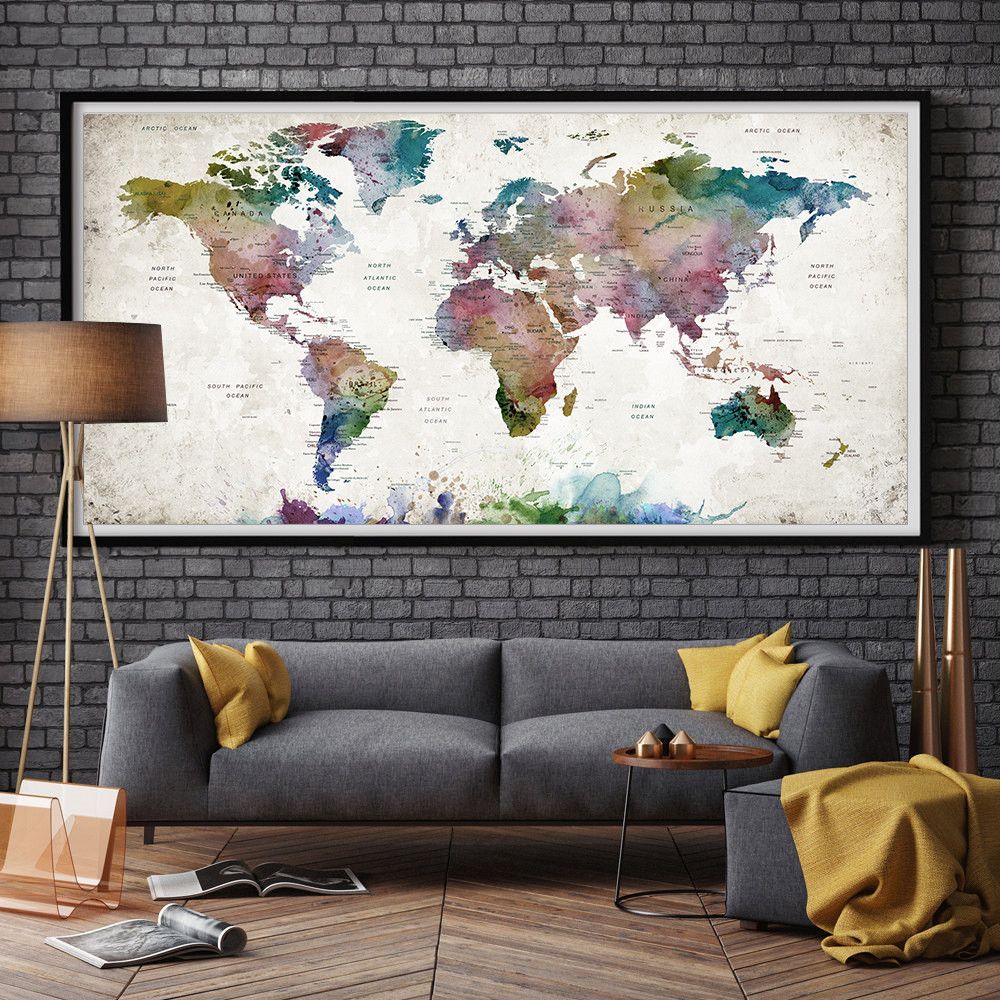 Zemljevidi mest in karte sveta: počitniške destinacije na steni