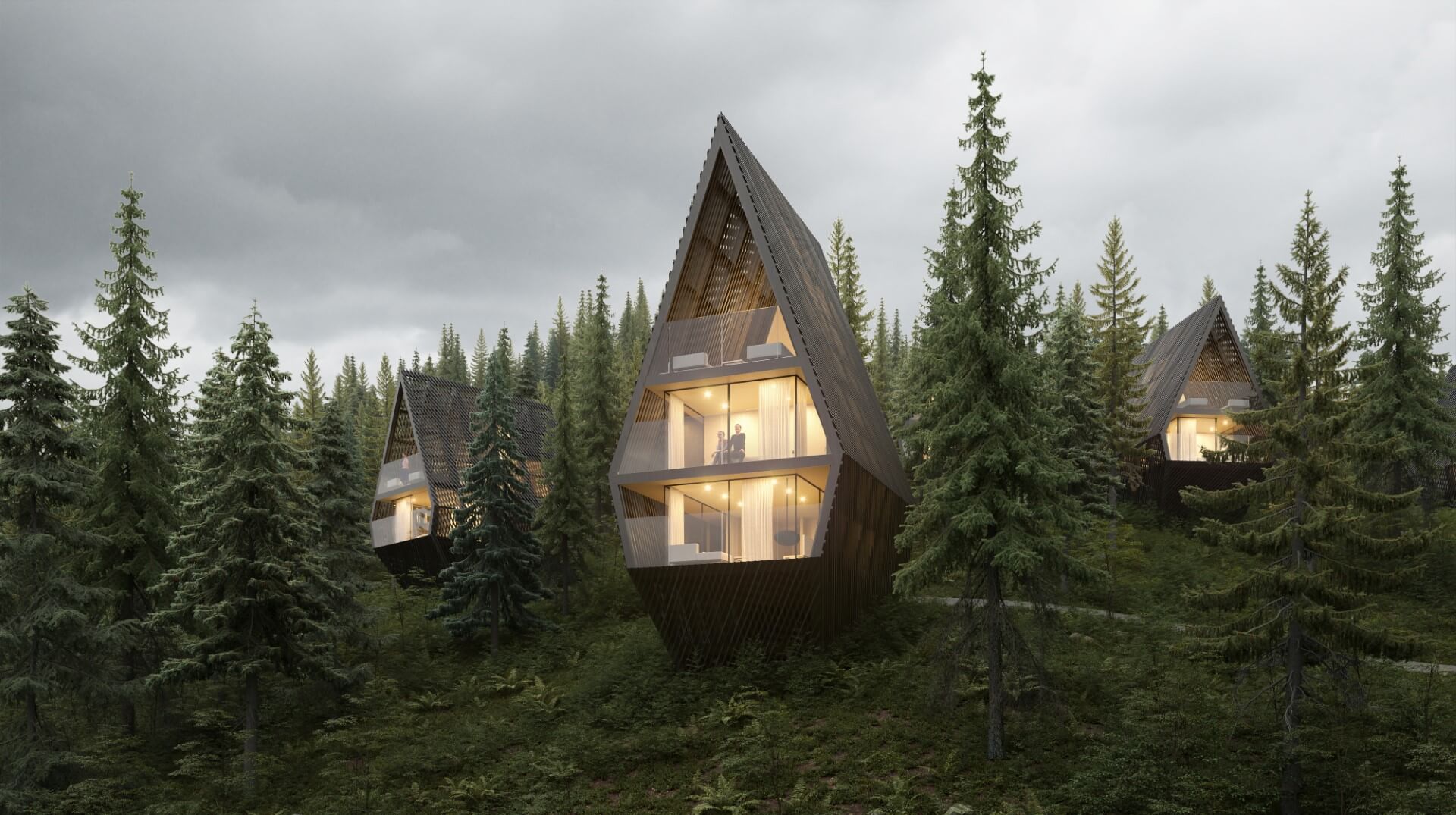Pravljične drevesne hišice v objemu Alp
