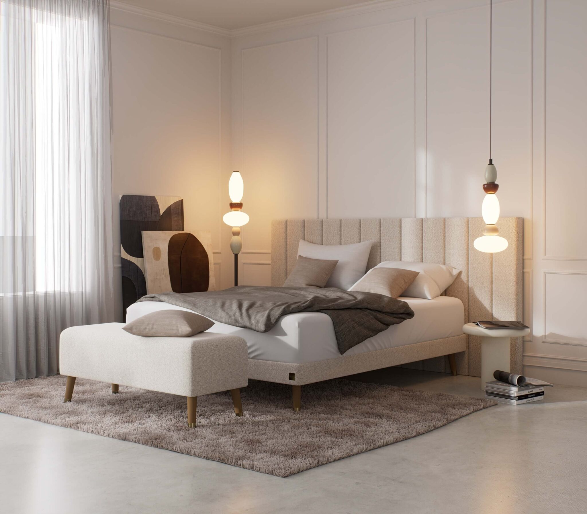 Spanje kot v hotelu: v spalnici ustvarite pridih razkošja