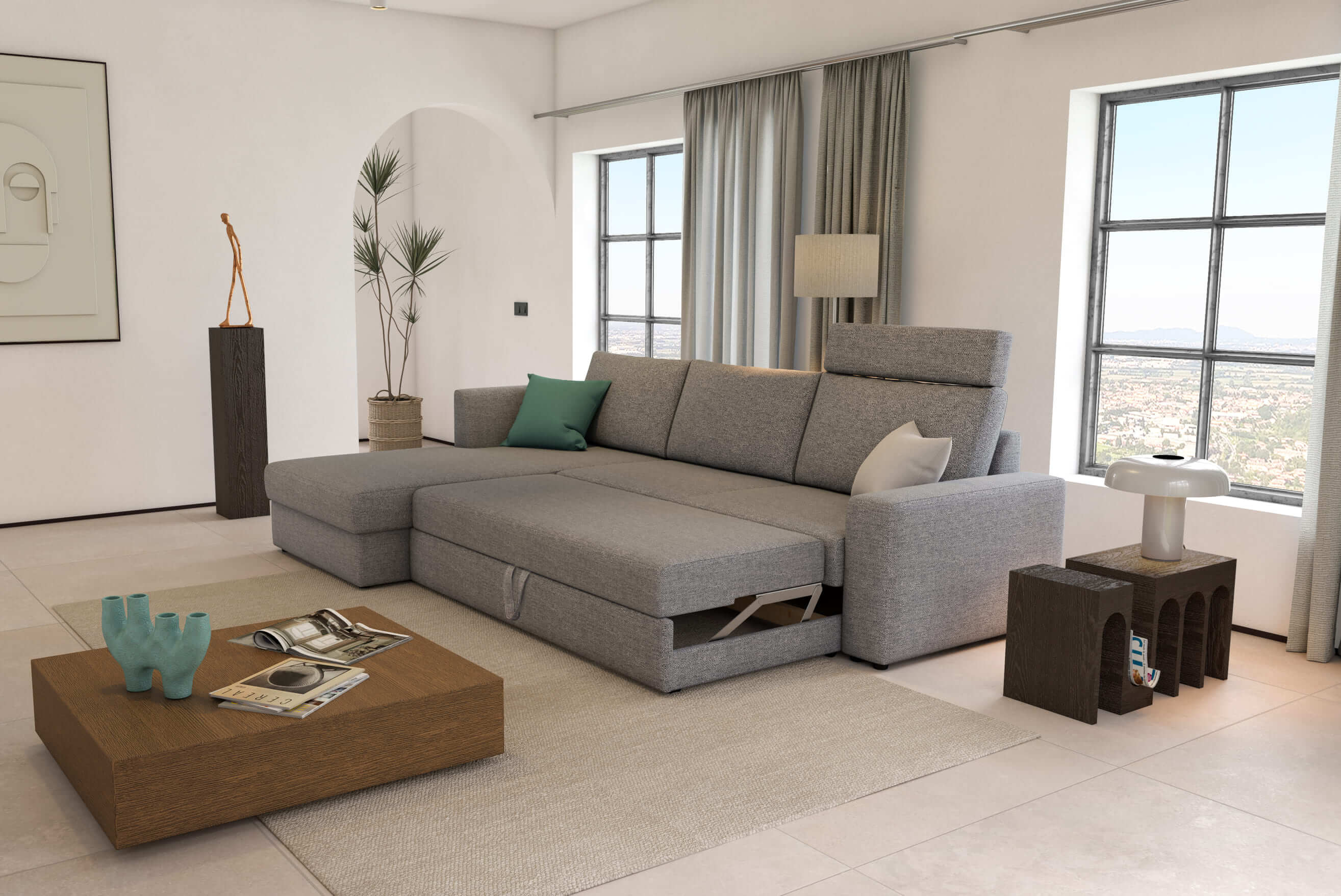 Premalo prostora za goste? Sedežna garnitura z ležiščem je rešitev!